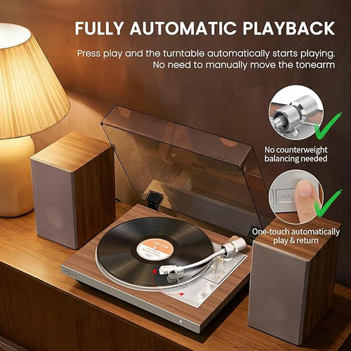 1 BY ONE Fully Automatic Record Player, HiFi Vinyl Turntable - Image 2