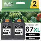 67XL Ink Cartridge Compatible for HP Ink 67 for HP 67XL Black Ink Cartridge by ejet