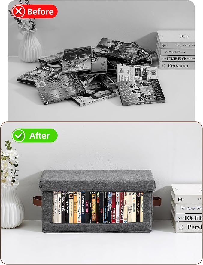 4 Pack DVD Storage Box with Visible Window, Dustproof CD/DVD Case Holder - Image 3