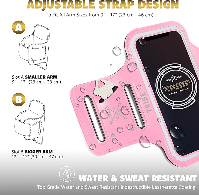 TRIBE Water Resistant Cell Phone Armband Case Running Holder - Image 4