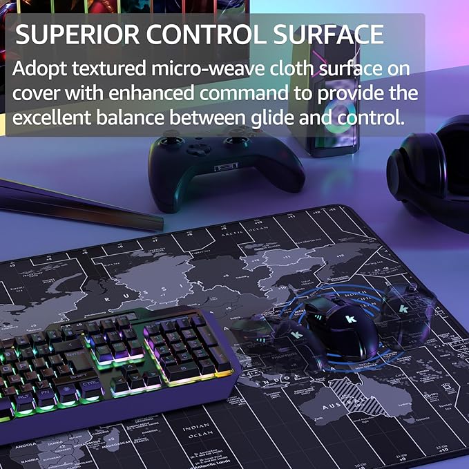 KTRIO Large Gaming Mouse Pad Desk Mat, Superior Micro-Weave Cloth, Non-Slip - Image 3