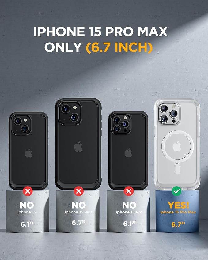 Miracase Magnetic for iPhone 15 Pro Max Case 6.7'' Full-Body Drop Proof Phone - Image 6