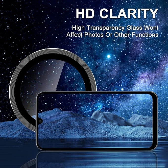 for Samsung Galaxy A06 Camera Lens Protector, Individual Metal Ring Tempered - Image 4