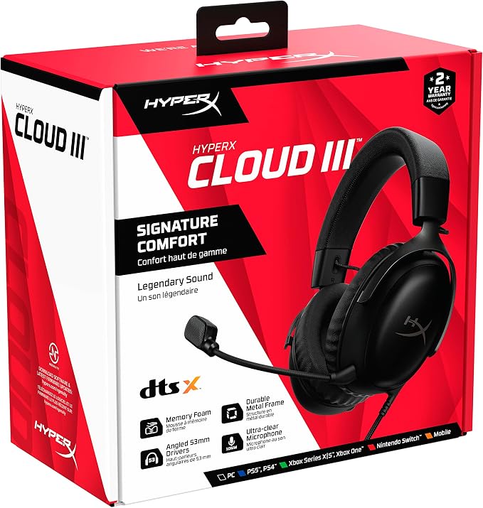 HyperX Cloud III – Wired Gaming Headset, Xbox Series X|S, Angled 53mm Drivers - Image 7