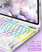 Intermerge Clear Keyboard Case for iPad Pro 11" 2024 Only, 360° Swivel - Image 5