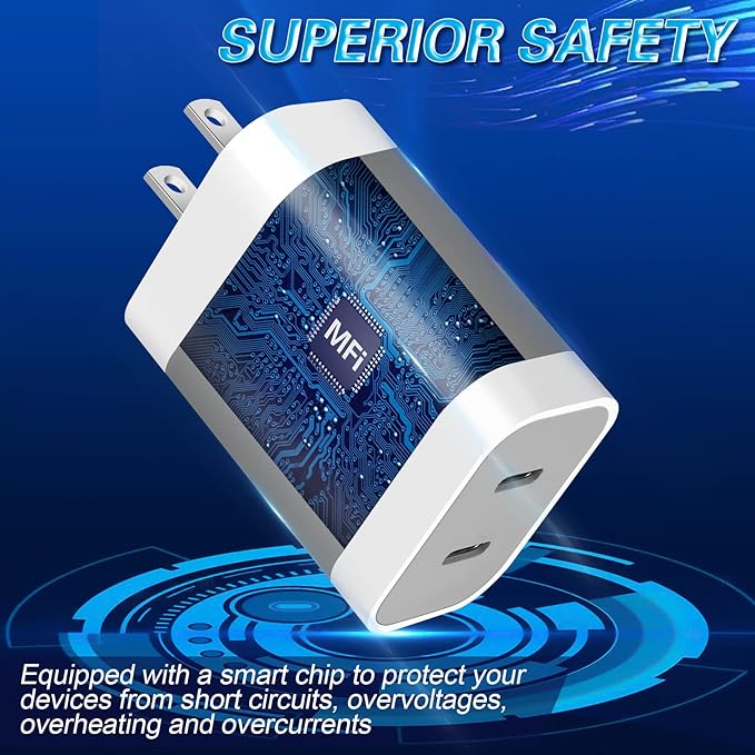iPhone 14 Super Fast Charger, Dual Port USB C Chargers, iPhone Charger Fast - Image 3