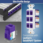 Everest 90° Angled RJ45 Cat6 Keystone Jacks 20-Pack in Purple - Image 6