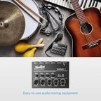 Moukey Mini Audio Mixer, DC 5V, 4 Stereo Ultra, Low Noise 4 Channel Line Mixer - Image 6