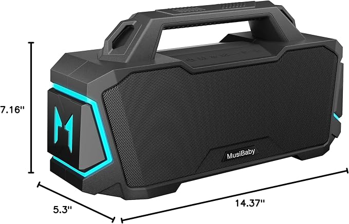 Bluetooth Speaker, Musibaby M1 Portable Bluetooth Speakers:Loud Stereo Sound - Image 9