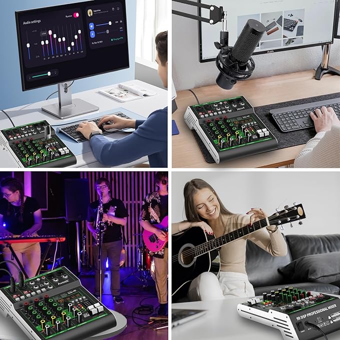 Aveek Audio Mixer, Professional Sound Board Mixing Console - Image 8