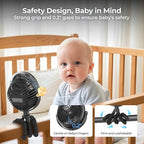 Misting Baby Stroller Fan, 4000mAh Rechargeable Battery Operated, 270°Pivoting - Image 5