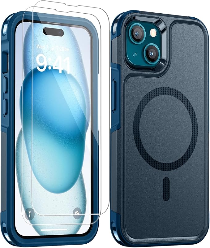 Lanhiem for iPhone 15 Case Magnetic, Heavy Duty Tough Rugged Phone Cover for by LanhiemHome