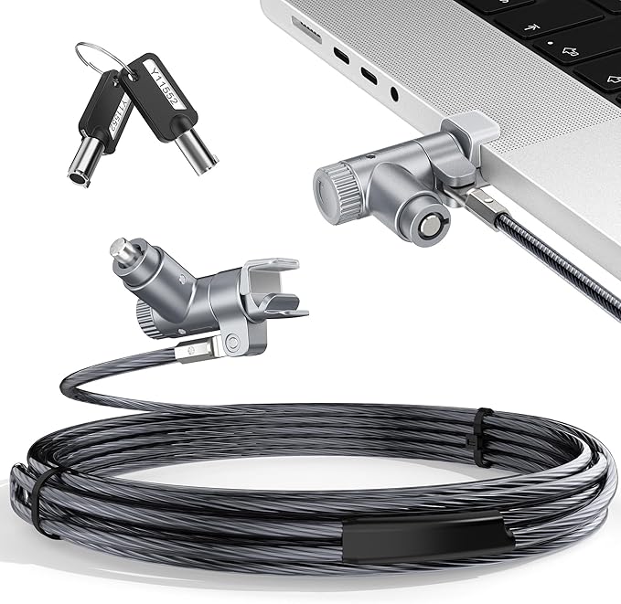 AboveTEK Laptop Locking Cable for MacBook Pro 14/16, Anti-Theft Keyed Laptop by AboveTEK