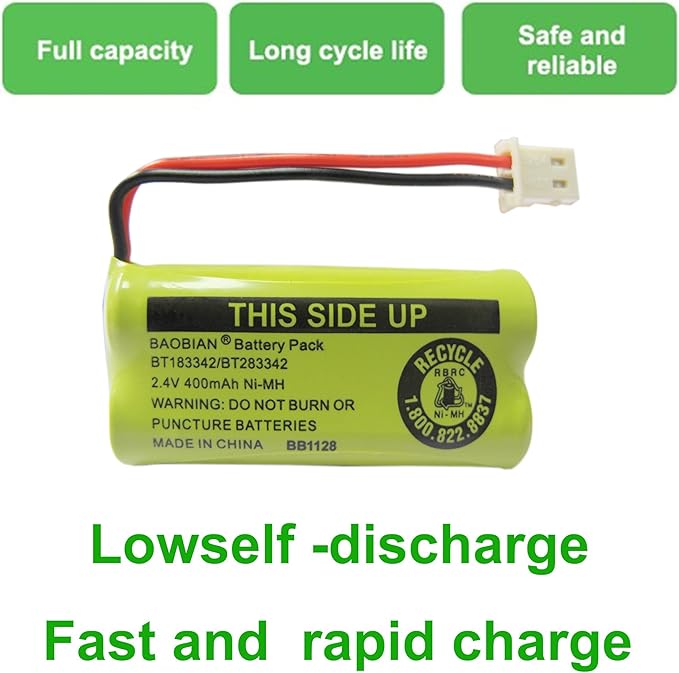 2.4V 400mAh Cordless Home Phone Battery - Image 6