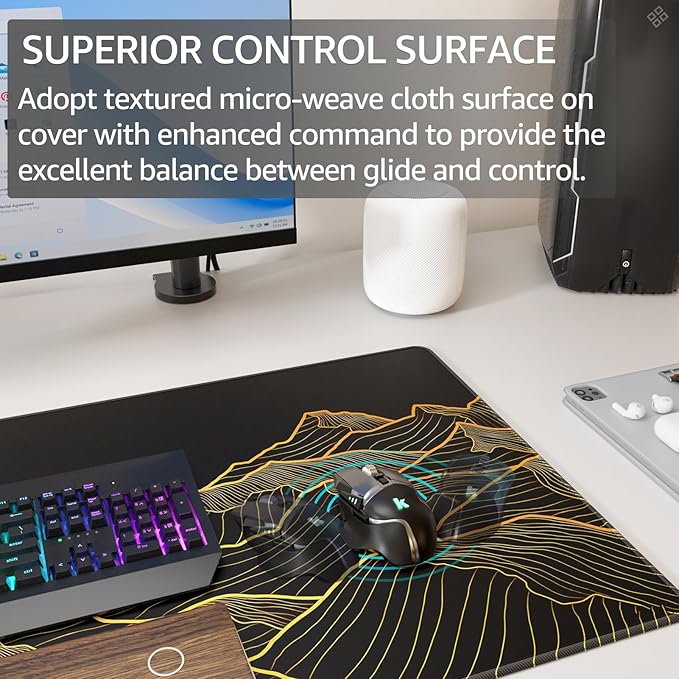 KTRIO Large Gaming Mouse Pad Desk Mat, Superior Micro-Weave Cloth, Non-Slip - Image 5