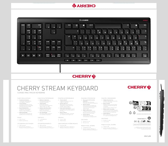CHERRY Stream Keyboard Wired USB SX Scissors Mechanism QWERTY Whisper-Quiet - Image 7