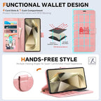 TUCCH Case for Galaxy S25 Ultra, Wrist Strap Magnetic PU Leather Wallet Case - Image 5