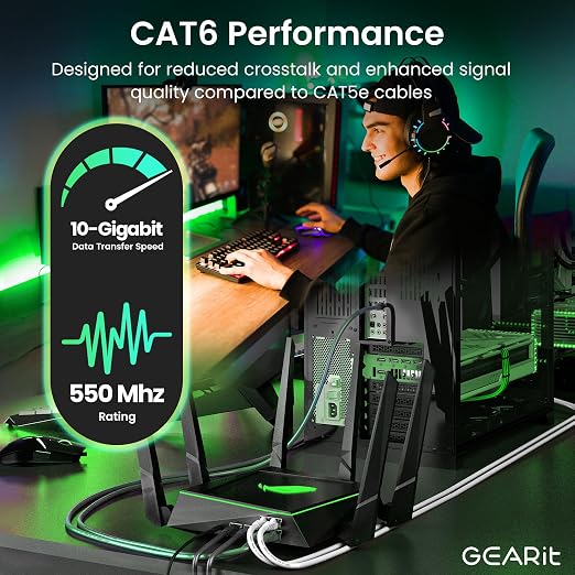 GearIT Cat 6 Ethernet Cable Cat6 Network Patch, Snagless Cord, Internet - Image 4