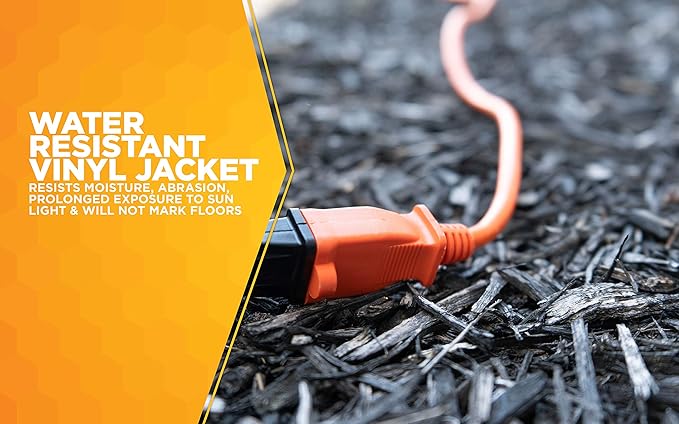 Southwire Woods 50ft Outdoor Extension Cord – Bright Orange, 16/2 Two-Prong – - Image 6