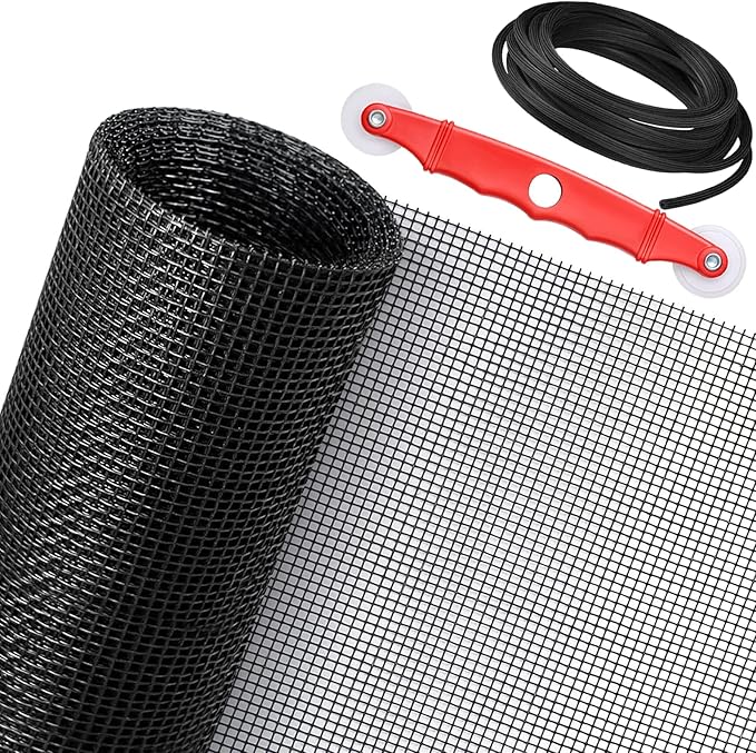 Window Screen Replacement Kit, DIY Adjustable Screen Door Mesh by SAKURRY