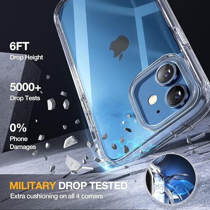 Miracase Glass Case for iPhone 12/12 Pro 6.1 inch, Upgraded Full-Body Rugged - Image 4