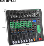 8 Channel Audio Mixer, Professional DJ Mixer Board Sound Music Mixing Console - Image 9