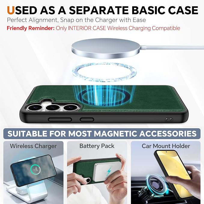 TUCCH Wallet Case for Galaxy S25, 2 in 1 Wrist Strap RFID Blocking PU Leather - Image 4