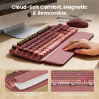 Wireless Keyboard and Mouse Combo, Magnetic Soft-Touch Wrist Rest, Round Keycaps - Image 3