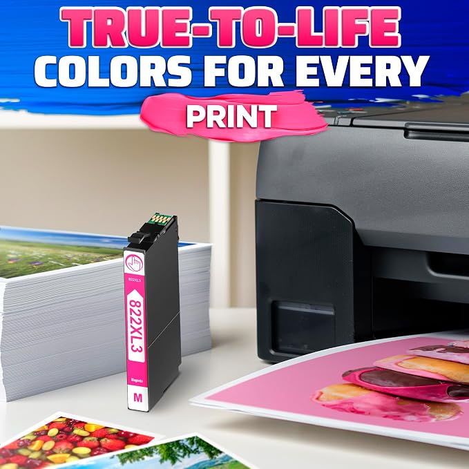 Reluen 5-Pcs 822XL Printer Ink Cartridges – High Capacity 2 Black & 3 Standard - Image 9