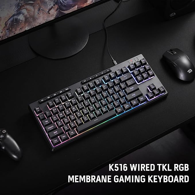 Redragon K516 Shiva TKL Wired RGB Membrane Gaming Keyboard, 87 Keys - Image 7