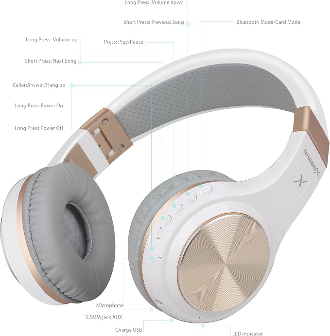 Riwbox Bluetooth Headphones, XBT-80 Folding Stereo Wireless Bluetooth - Image 5