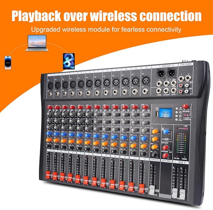 GX12 Professional Sound Board Console 12 Channel Mixer Interface Digital USB - Image 3