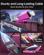 SHEZI 4-in-1 USB C Cable 60W 10FT Fast Charging Flat Nylon Braided Charger Cord - Image 5