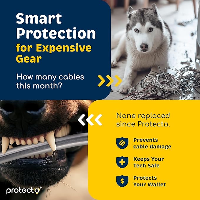 PROTECTO 2-Pack Heavy Duty Cord Protectors from Pets No Chew Solution, 10ft - Image 4