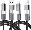 4 in 1 USB C Cable, PD 65W 27W, Round Braided, Compatible by bobosogo