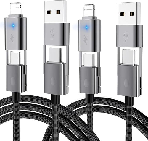 4 in 1 USB C Cable, PD 65W 27W, Round Braided, Compatible by bobosogo