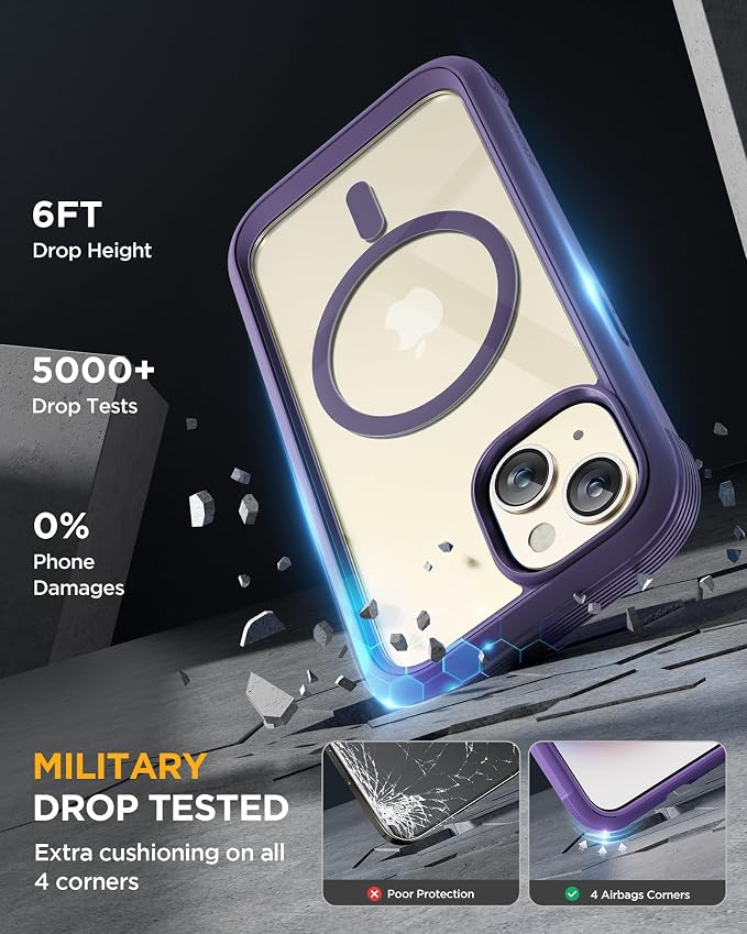 Miracase Glass Series for iPhone 15 Case Full-Body Magnetic Case - Image 2