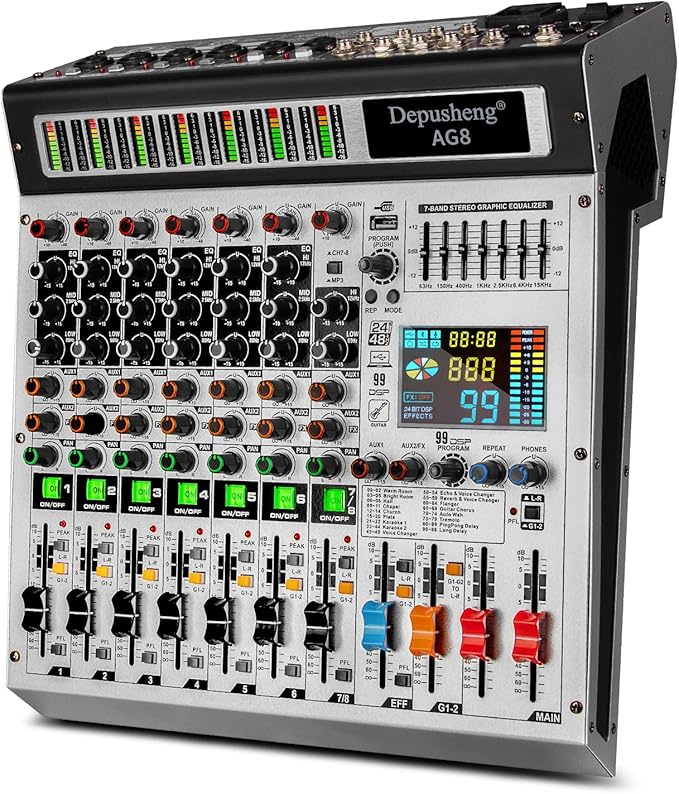 Depusheng AG8 Professional audio mixer 8 Channel by Depusheng