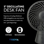 Treva 5 Inch Rechargeable Oscillating Fan - Image 4