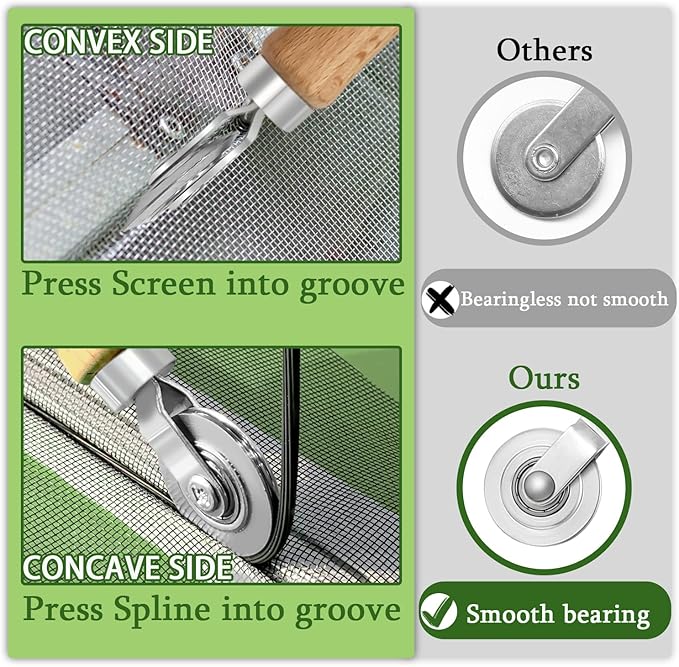 Screen Repair Kit/Tool, King&Charles Screen Roller Tool, Steel Roller - Image 2