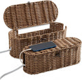 FairyHaus Cable Management Box 2Pack Brown, Handwoven Large and Small Cable by FairyHaus