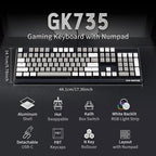 Hexgears GK735 Wired Full Size Mechanical Keyboard, Aluminum Housing Built - Image 2