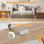 TESSAN Twin Extension Cord 12 FT, Double Ended Flat Plug Surge Protector Power - Image 6