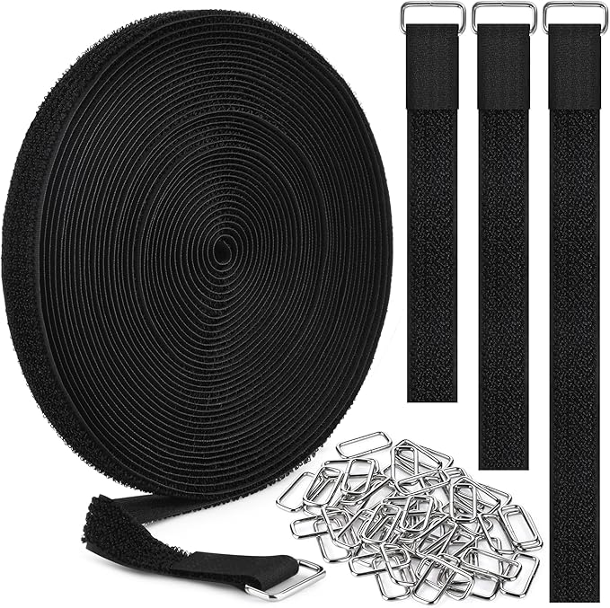 0.75" x39.4ft Hook and Loop Straps by Nettbe