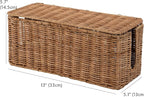 PEMAR Natural Rattan Wicker Cable Management Box, Cable Organizer, 2 Open Slots - Image 7
