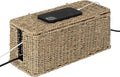 StorageWorks Large Cable Management Box, 2 Slots Wicker Cable Organizer to Hide by StorageWorks