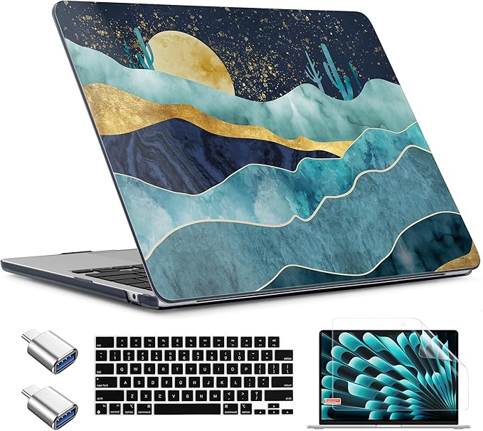 TWOLSKOO Compatible with M4 MacBook Air 13.6 inch Case 2025-2022 Release M4 by TWOLSKOO