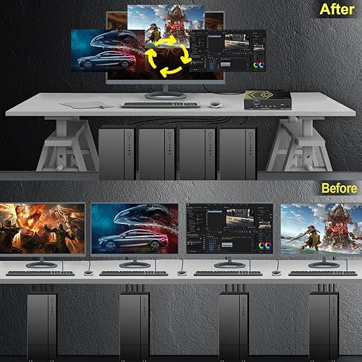 4K@60Hz HDMI KVM Switch USB3.0 4 Computers 1 Monitors HDMI 4 Port KVM Switches - Image 7