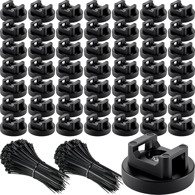 Yookeer 250 Pieces Magnetic Zip Tie Mount Multipurpose Cable Holder Magnets by Yookeer