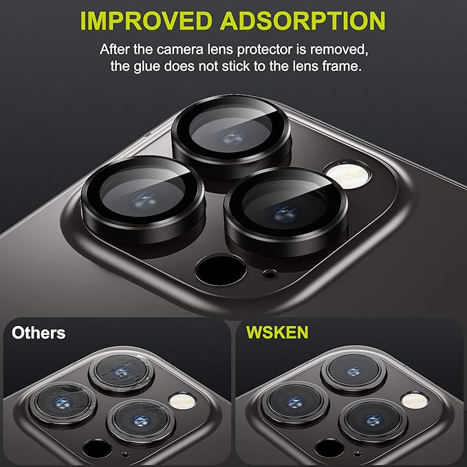 WSKEN for iPhone 14 Pro/iPhone 14 Pro Max Camera Lens Protector, HD Tempered - Image 5